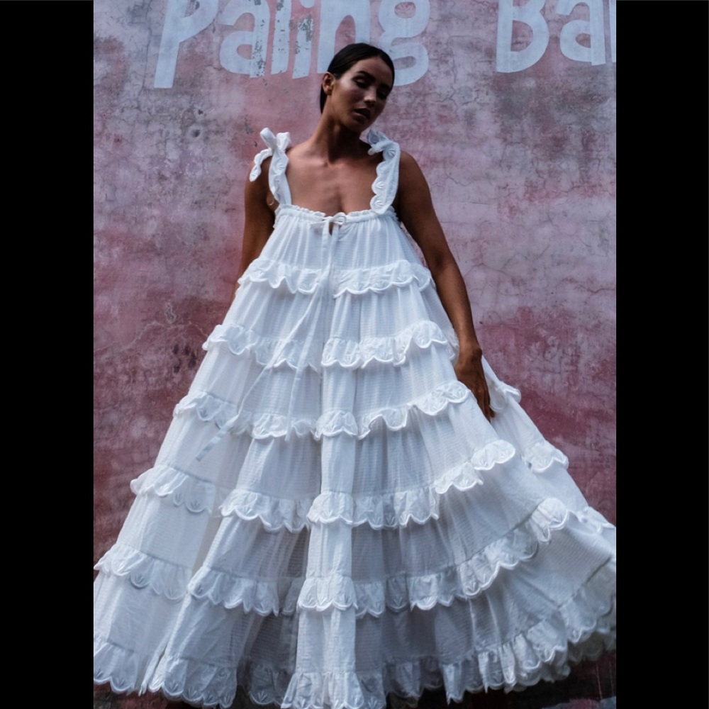 innika choo scallop frill white new dress